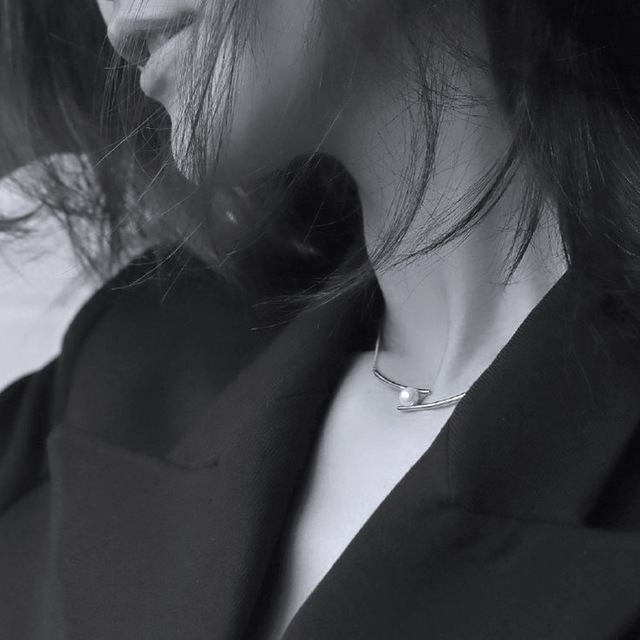 Naszyjnik kobiety Choker 925 srebro z pałeczkami perły - kreatywny design w trendzie 2021 - Wianko - 15