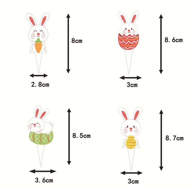 Wielkanocne obramowanie cupcake z 24 sztukami zabawnych topperów - zdobienie dla deserów z królikami i jajkami - dekoracja na przyjęcie - Wianko - 6