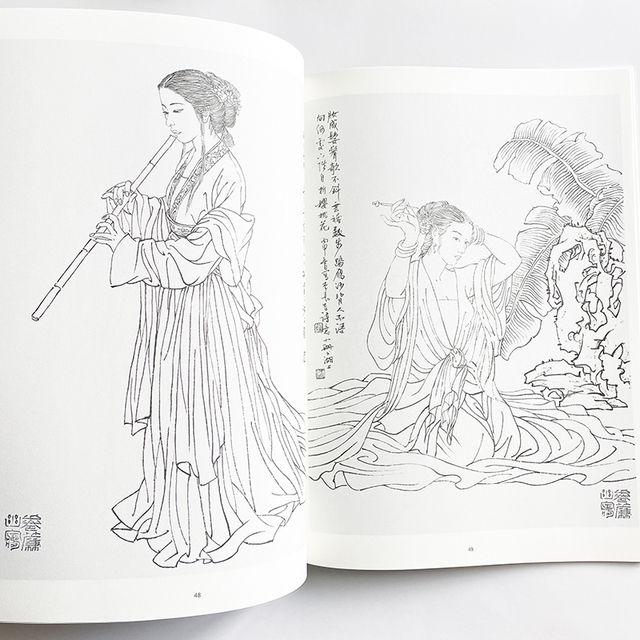 Tradycyjne chińskie panie kolorowanka dla dorosłych - nauka rysowania linii przez analogię - Wianko - 8