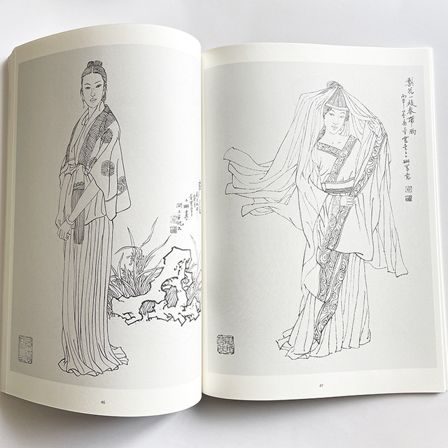 Tradycyjne chińskie panie kolorowanka dla dorosłych - nauka rysowania linii przez analogię - Wianko - 7