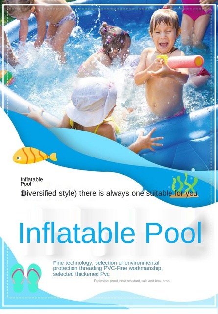 Kryty nadmuchiwany basen dla dzieci z wzorem kreskówki o dużej pojemności - PoolLB895 - Wianko - 2