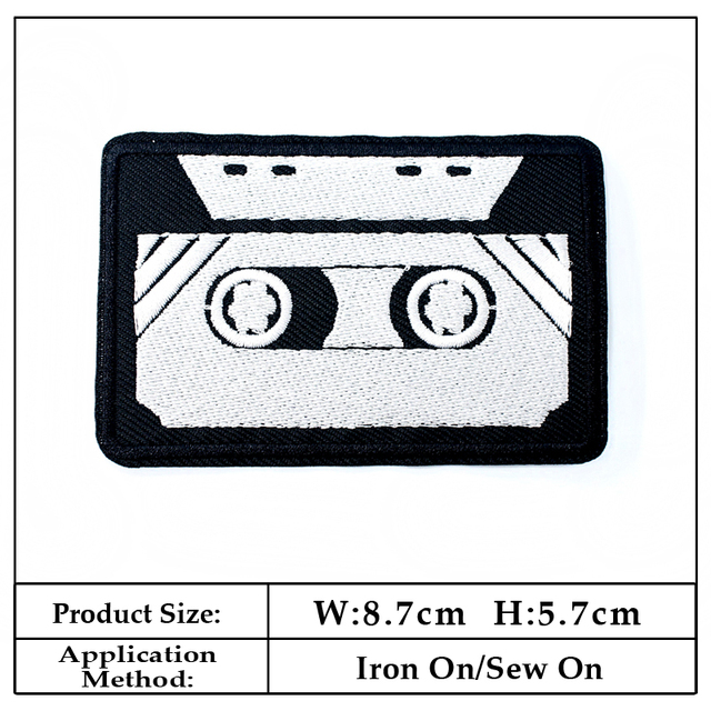 Niesamowita czarno-biała wyszywana aplikacja z łatkami na odzież DIY - muzyka 1987 - Wianko - 46
