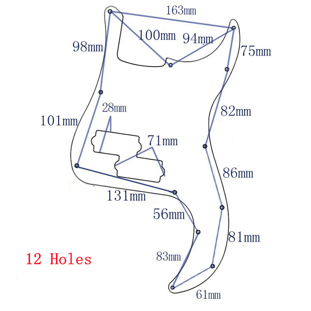 Pickguard PCV do gitary elektrycznej Precision Bass - 1 sztuka, 9/11/12/13 otworów - Wianko - 10