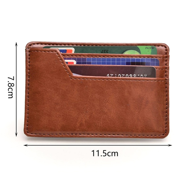 Portfel skórzany męski z miejscem na karty kredytowe i pieniądze, mini torebka - Wianko - 2