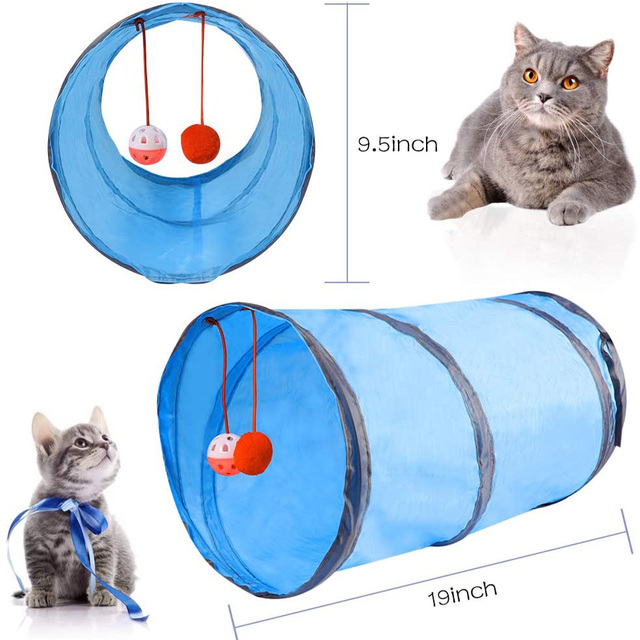 Interaktywna zabawka dla kota - tunel, pióro i puszyste myszy - Wianko - 8