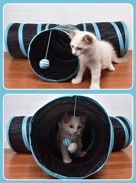 Interaktywna zabawka dla kota - tunel, pióro i puszyste myszy - Wianko - 10