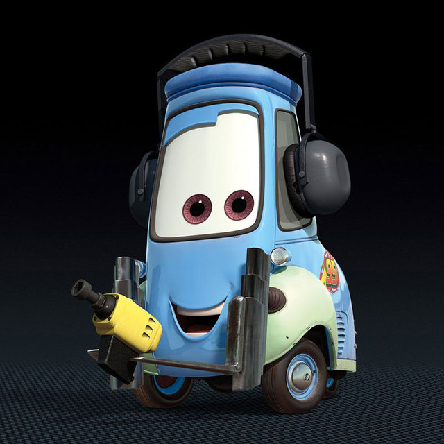 Disney Pixar 3 Wózek widłowy Mini niebieski Guido Zygzak McQueen, metal, model pojazdu 1:55, zabawka dla dzieci - Wianko - 1