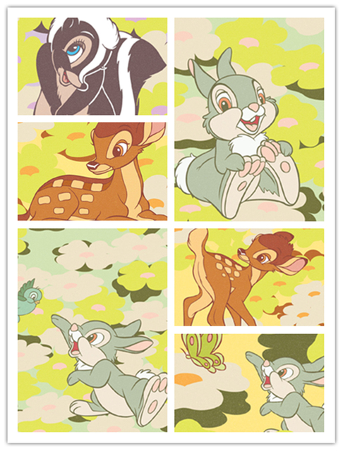 Obraz ścienny na płótnie Disney Fawn Bambi i przyjaciele Bunny – dekoracja do domu - Wianko - 3