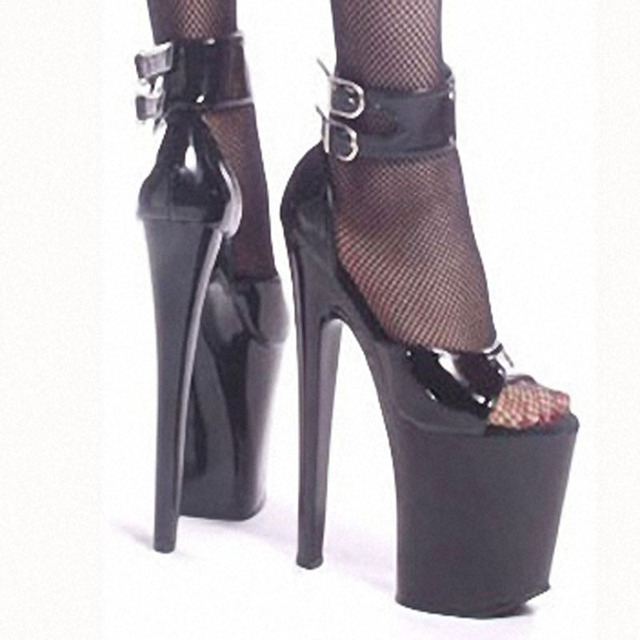 Sandały z ultrawysoką platformą i 20-centymetrowym obcasem dla kobiet, modelujące sylwetkę, idealne na przyjęcie weselne - Wianko - 6