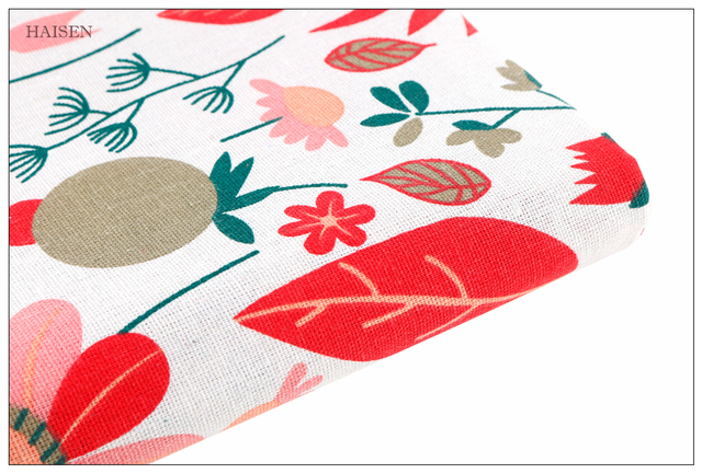 Półmetrowa tkanina bawełniano-lniana do pikowania na poduszki, sofy, zasłony i torby - kwiatowy wzór - Wianko - 23