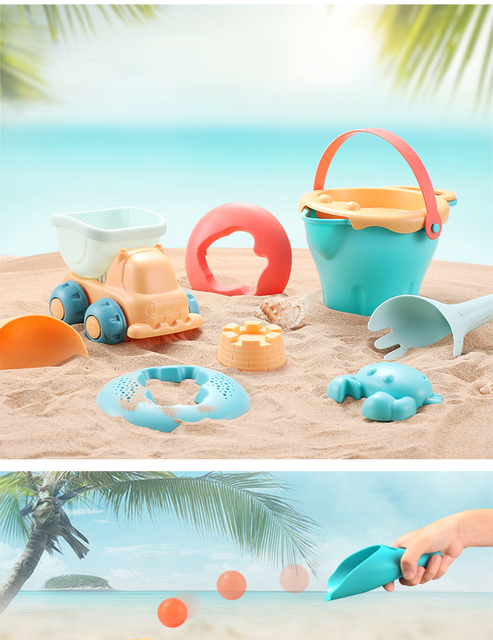 Zestaw 5-17 kolorowych zabawek plażowych dla dzieci - piasek, woda, plaża - Wianko - 8