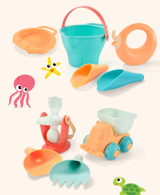 Zestaw 5-17 kolorowych zabawek plażowych dla dzieci - piasek, woda, plaża - Wianko - 1