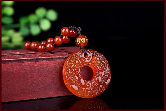 Amulet wisiorek Pi Xiu Lucky Beast - karneol, agat 2, jednorożec - prezenty imprezowe - Wianko - 4