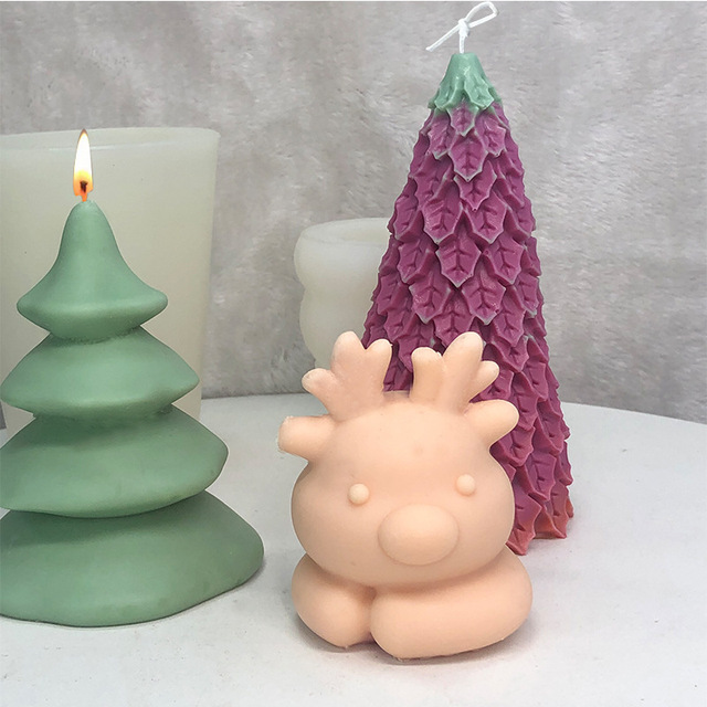 Silikonowe formy do dekoracji ciast - łoś bożonarodzeniowy, choinki, jelenie, świeca aromaterapeutyczna, kremówka - Wianko - 7
