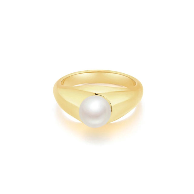 Obrączki ślubne - Stal nierdzewna 316L, wysoka jakość, słodkowodna perła, stalowe pierścienie dla kobiet - Wianko - 1