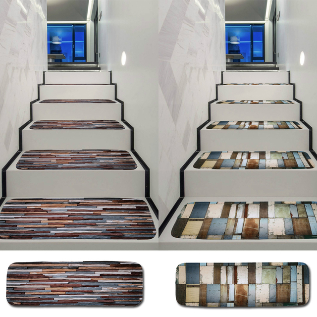 7 sztuk mat antypoślizgowych na schody w stylu retro do drewnianych lub kamiennych podłóg w domu lub sypialni - Wianko - 11
