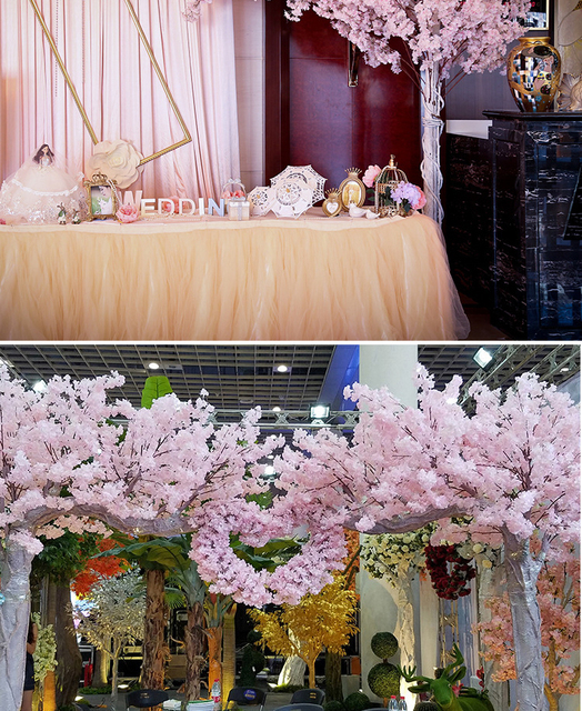 Sztuczny kwiat wiśni różowy/biały - drzewo wiśni, jedwabiu, wiosna, DIY Bonsai, arch, rekwizyty, ślub, dekoracja wnętrz - Wianko - 6