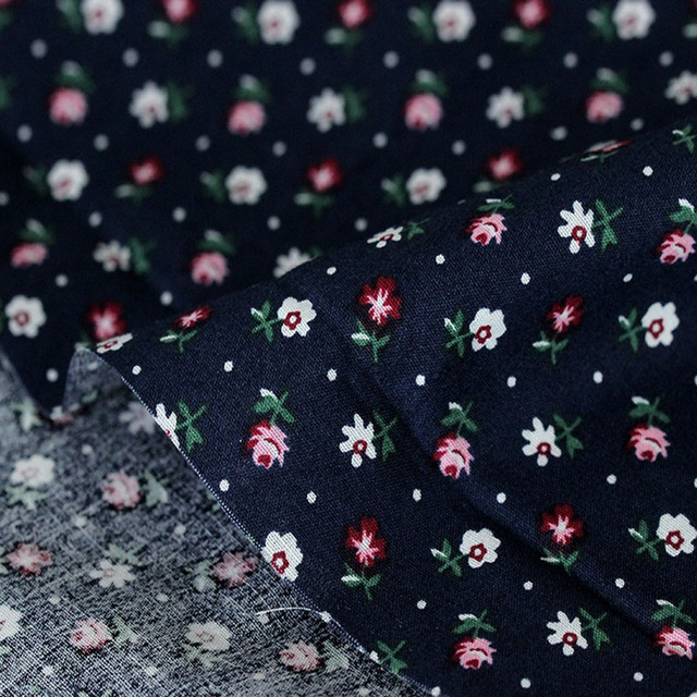 Kwiatowy materiał z popeliny bawełnianej, letnie wzory, do patchworku, ręcznie robione, 0,5 metra - Wianko - 37