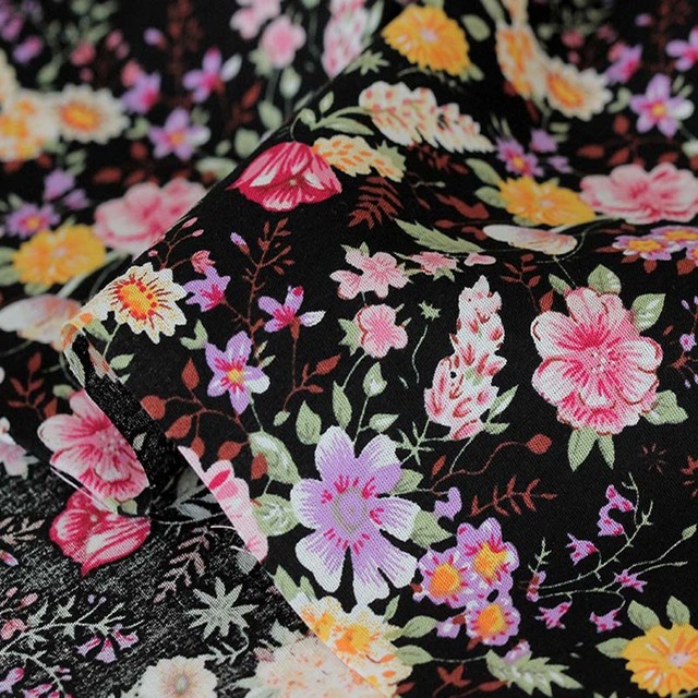 Kwiatowy materiał z popeliny bawełnianej, letnie wzory, do patchworku, ręcznie robione, 0,5 metra - Wianko - 18
