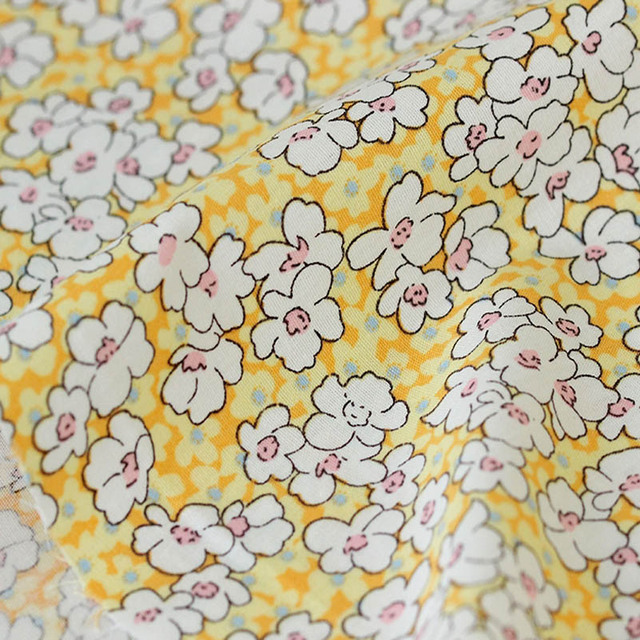 Kwiatowy materiał z popeliny bawełnianej, letnie wzory, do patchworku, ręcznie robione, 0,5 metra - Wianko - 11