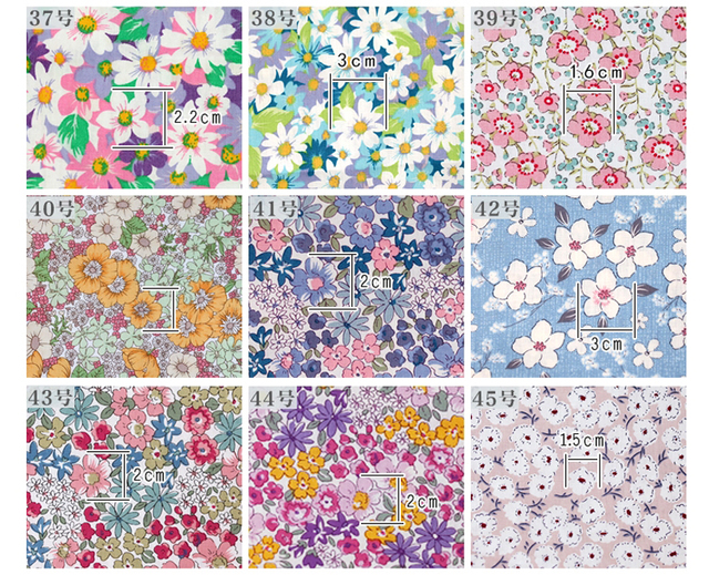 Kwiatowy materiał z popeliny bawełnianej, letnie wzory, do patchworku, ręcznie robione, 0,5 metra - Wianko - 8