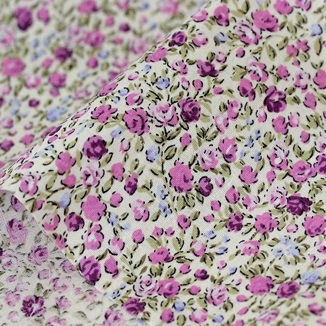 Kwiatowy materiał z popeliny bawełnianej, letnie wzory, do patchworku, ręcznie robione, 0,5 metra - Wianko - 14