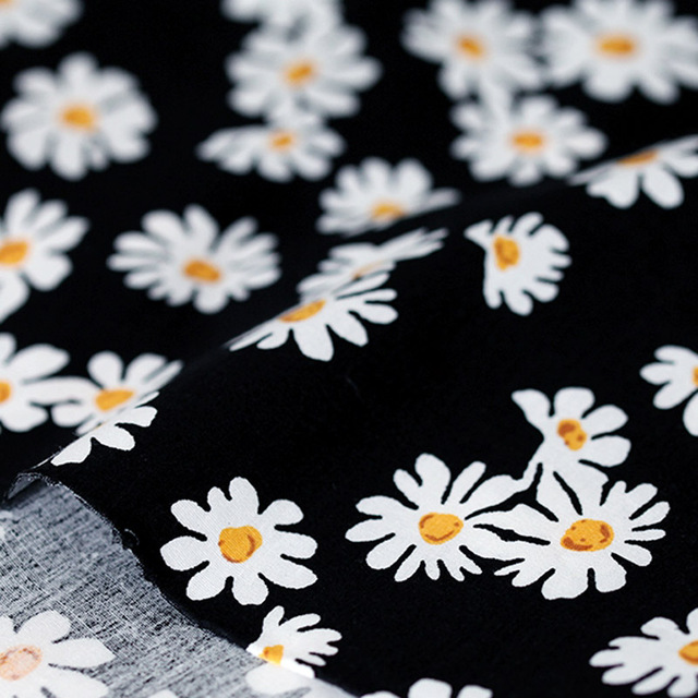 Kwiatowy materiał z popeliny bawełnianej, letnie wzory, do patchworku, ręcznie robione, 0,5 metra - Wianko - 44