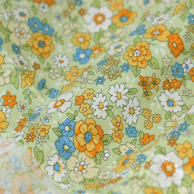 Kwiatowy materiał z popeliny bawełnianej, letnie wzory, do patchworku, ręcznie robione, 0,5 metra - Wianko - 13