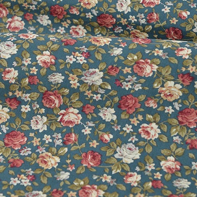 Kwiatowy materiał z popeliny bawełnianej, letnie wzory, do patchworku, ręcznie robione, 0,5 metra - Wianko - 30
