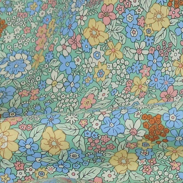 Kwiatowy materiał z popeliny bawełnianej, letnie wzory, do patchworku, ręcznie robione, 0,5 metra - Wianko - 45