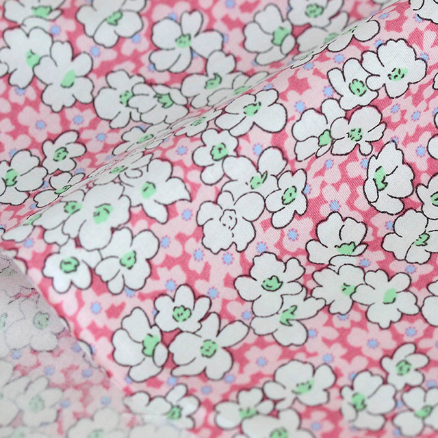 Kwiatowy materiał z popeliny bawełnianej, letnie wzory, do patchworku, ręcznie robione, 0,5 metra - Wianko - 12