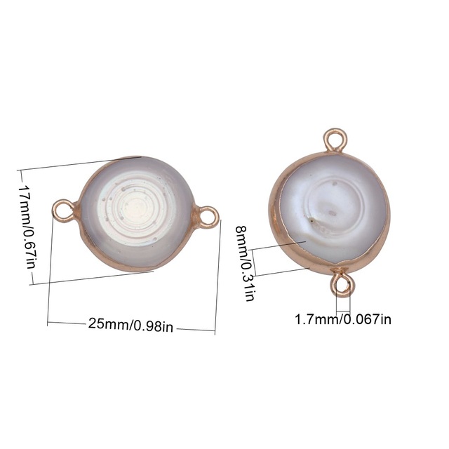 Wisiorek DIY z dwoma nieregularnymi okrągłymi kształtami naturalnych pereł do tworzenia biżuterii - Wianko - 1
