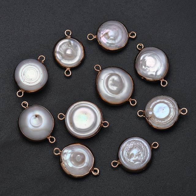 Wisiorek DIY z dwoma nieregularnymi okrągłymi kształtami naturalnych pereł do tworzenia biżuterii - Wianko - 6