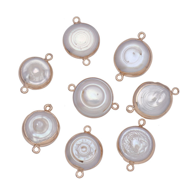 Wisiorek DIY z dwoma nieregularnymi okrągłymi kształtami naturalnych pereł do tworzenia biżuterii - Wianko - 4