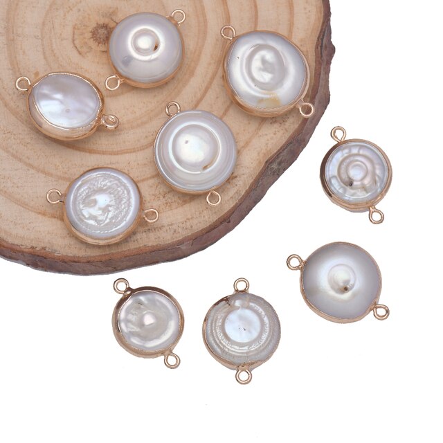 Wisiorek DIY z dwoma nieregularnymi okrągłymi kształtami naturalnych pereł do tworzenia biżuterii - Wianko - 2
