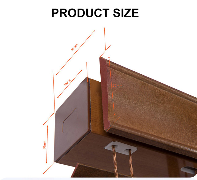 Drewniane żaluzje niestandardowe 35mm brązowe/białe/wielbłąd - blok światła w oknie migawki dla domu, kuchni i salonu - Wianko - 7