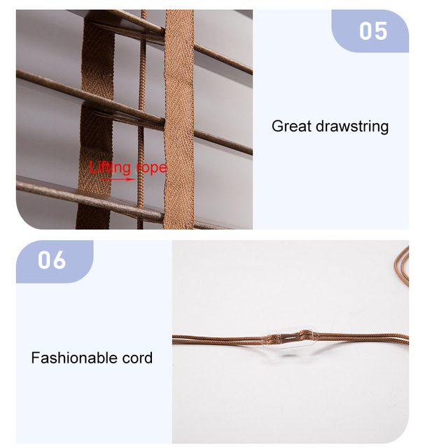 Drewniane żaluzje niestandardowe 35mm brązowe/białe/wielbłąd - blok światła w oknie migawki dla domu, kuchni i salonu - Wianko - 5