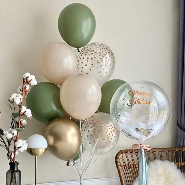 Zestaw 100 sztuk zielono-biało-złotych vintage lateksowych balonów Garland Arch dla dzieci Birthday Party Baby Shower ślubne - Wianko - 3