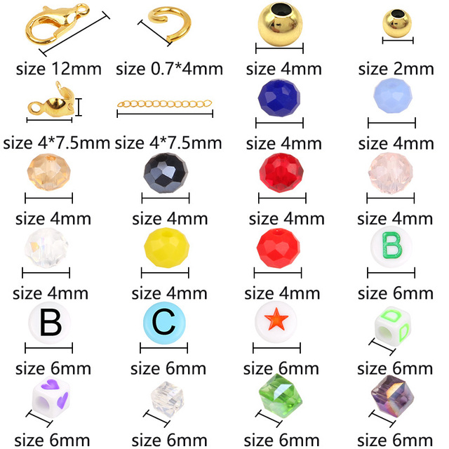 Zestaw kolorowych koralików szklanych do DIY biżuterii - naszyjnik, bransoletka, literowe akcesoria do rękodzieła - Wianko - 29