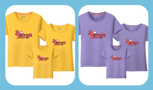 Pasujące ubrania dla rodzeństwa i rodziców: sukienka dla mamy i córki, t-shirt dla taty i syna, nadruk, lato 2020 - Wianko - 14
