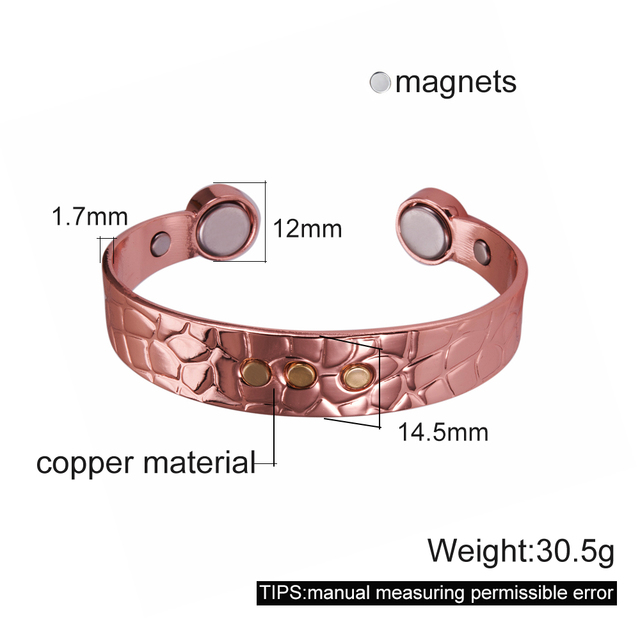 Bransoletka magnetyczna miedź korzyści brązowy kryształ słońce księżyc zapalenie stawów zdrowie energia - Wianko - 3