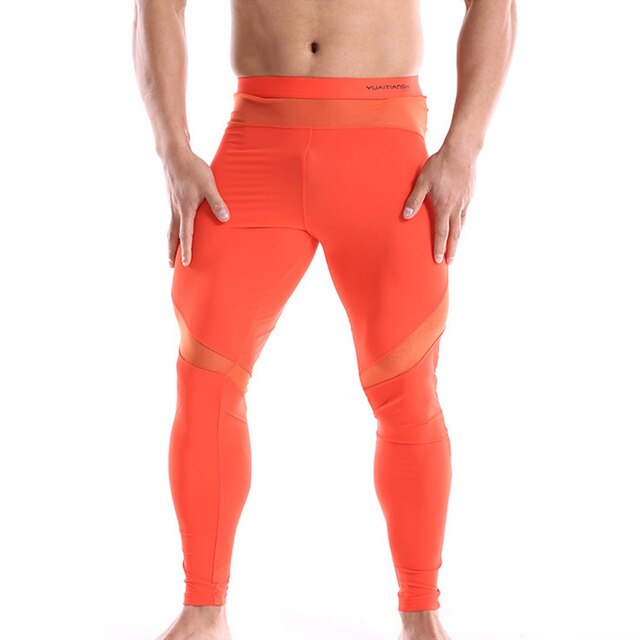 Męskie spodnie do jogi z szerokim elastycznym pasem, siatkowymi wstawkami i wzorem patchworkowym - idealne na fitness i taniec w siłowni - Wianko - 6