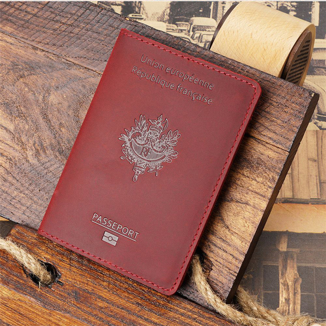 Francuski skórzany pokrowiec na paszport i etui na karty biznesowe oraz kredytowe - Retro design dla mężczyzn - prezent - Wianko - 5