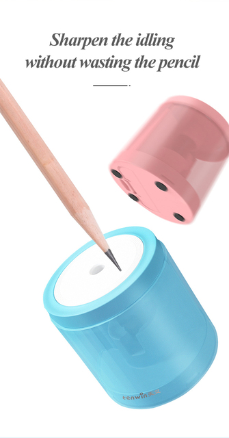 Elektryczna temperówka do ołówków TENWIN Candy, bateria, kolor okrągły, dla ołówków o grubości 6-8mm - Wianko - 6
