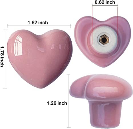 Szuflada ceramiczna w kształcie serca z trzema rozmiarami uchwytów do szafek - Meblowe gałki kuchenne do szafek - Wianko - 1