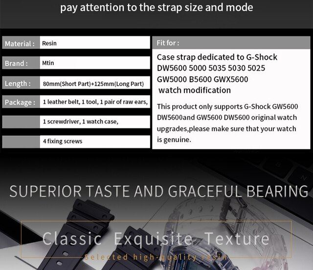 Pokrowiec na pasek męskiego zegarka Casio G-Shock – z opaską do modeli DW, GW, GB, GWX5600 – żywica, sprzączka, akcesoria sportowe - Wianko - 2