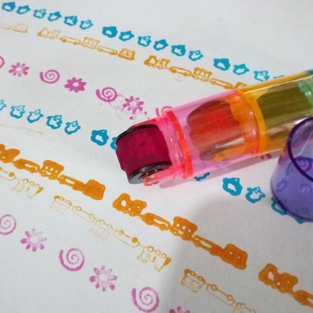 Zestaw 3/6 sztuk antystresowych piżamowych stempli DIY dla dzieci - zabawka edukacyjna do rysowania, stemplowania, kolorowania i scrapbookingu - Wianko - 4