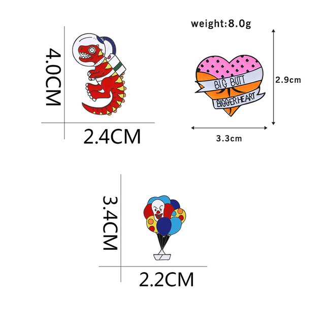 Broszka z zabawnym dinozaurem w kształcie klauna - Wianko - 3