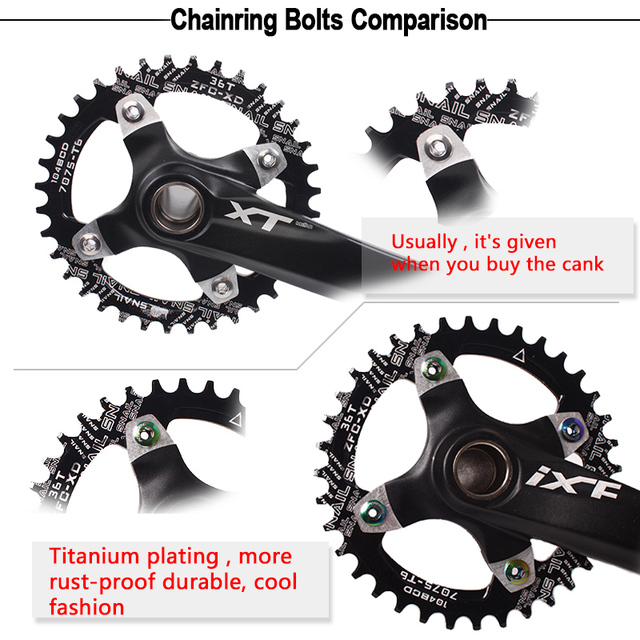 Śruby stalowe do korby rowerowej 6.5/8.5mm MTB Chainring Bolt Plate Dental Plate - zestaw 4/5 sztuk - Wianko - 7