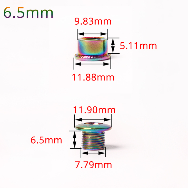 Śruby stalowe do korby rowerowej 6.5/8.5mm MTB Chainring Bolt Plate Dental Plate - zestaw 4/5 sztuk - Wianko - 3